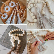 414pcs DIY Beading Kit Round Wooden Beads Set Craft Jewelry Supplies Home Decor V528-BEADS-414PCS-196373