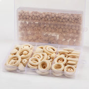 414pcs DIY Beading Kit Round Wooden Beads Set Craft Jewelry Supplies Home Decor V528-BEADS-414PCS-196373