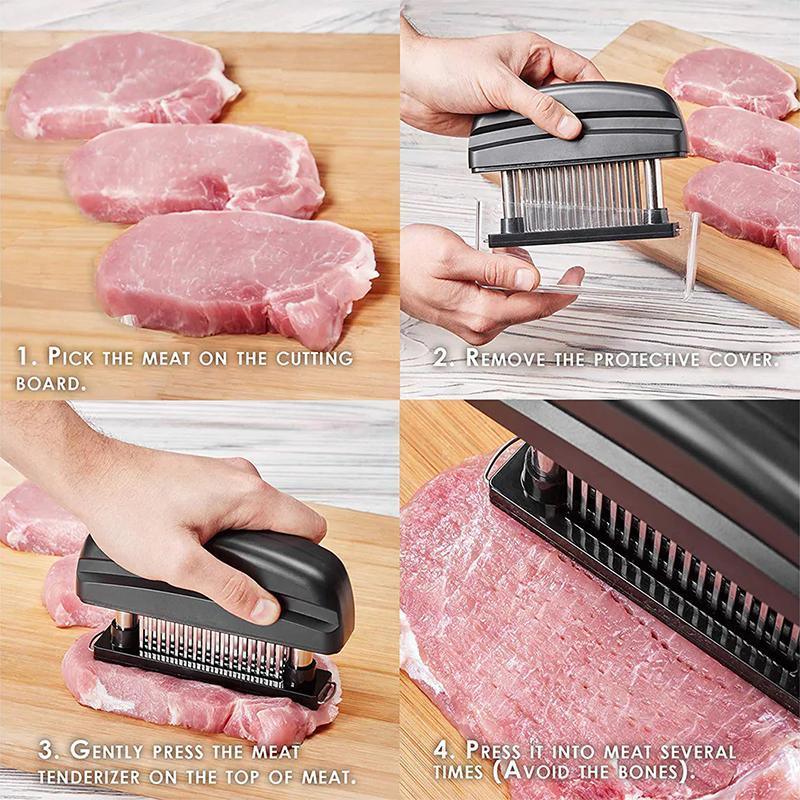 48-Blade Stainless Steel Meat Tenderizer Tool for Steak Pork Chicken Lamb V528-BEEFTENDERIZER-322690