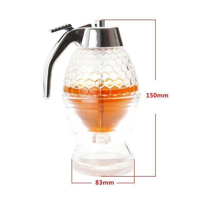 Honey Syrup Dispenser with Stand Bottom Flow Trigger Jar for Kitchen Use V528-BEEKITCHENPOT-851308