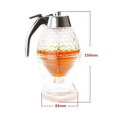 Honey Syrup Dispenser with Stand Bottom Flow Trigger Jar for Kitchen Use V528-BEEKITCHENPOT-851308