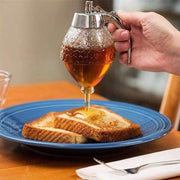 Honey Syrup Dispenser with Stand Bottom Flow Trigger Jar for Kitchen Use V528-BEEKITCHENPOT-851308