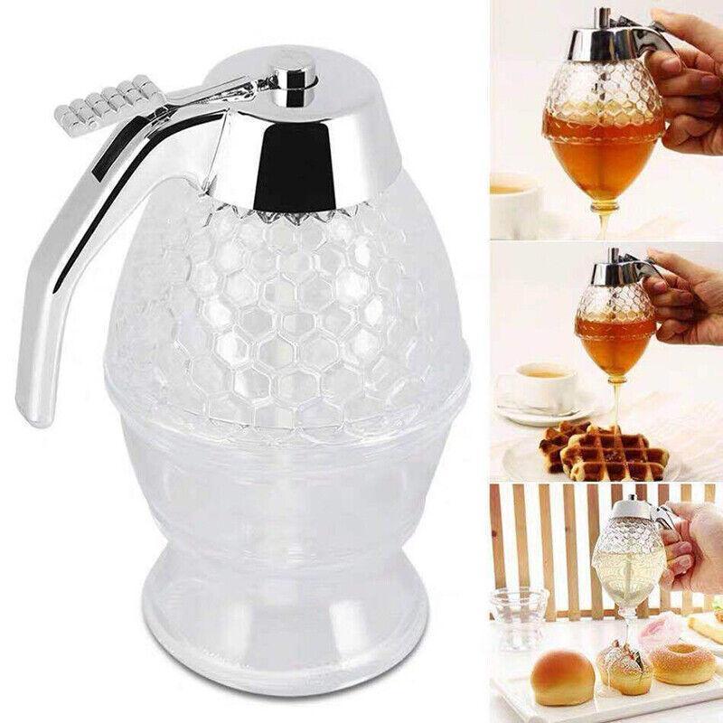 Honey Syrup Dispenser with Stand Bottom Flow Trigger Jar for Kitchen Use V528-BEEKITCHENPOT-851308