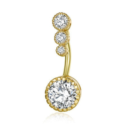 Belly Button Rings Bar Navel Steel Copper Zirconia Piercing Body Piercing - Gold V528-BELLYRINGS-GOLD-285194