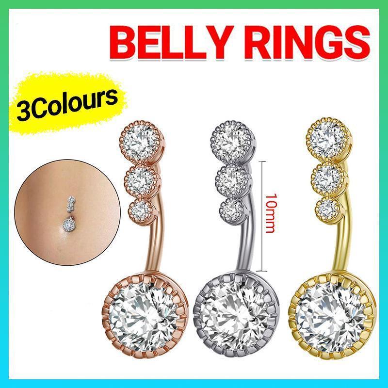 Belly Button Rings Bar Navel Steel Copper Zirconia Piercing Body Piercing - Rose Gold V528-BELLYRINGS-ROSEGOLD-639256