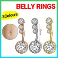 Belly Button Rings Bar Navel Steel Copper Zirconia Piercing Body Piercing - Silver V528-BELLYRINGS-SLIVER-540344