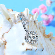Belly Button Rings Bar Navel Steel Copper Zirconia Piercing Body Piercing - Silver V528-BELLYRINGS-SLIVER-540344