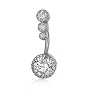 Belly Button Rings Bar Navel Steel Copper Zirconia Piercing Body Piercing - Silver V528-BELLYRINGS-SLIVER-540344