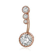 Belly Button Rings Bar Navel Steel Copper Zirconia Piercing Body Piercing - Silver V528-BELLYRINGS-SLIVER-540344
