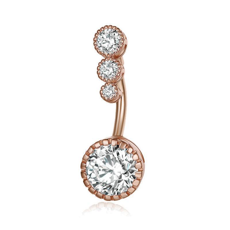 Belly Button Rings Bar Navel Steel Copper Zirconia Piercing Body Piercing - Silver V528-BELLYRINGS-SLIVER-540344