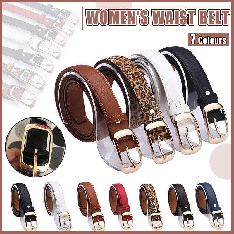 Ladies Leather Belt Classic Buckle Fashion Waist Strap for Jeans Dresses Casual - Black V528-BELT-BLACK-154898
