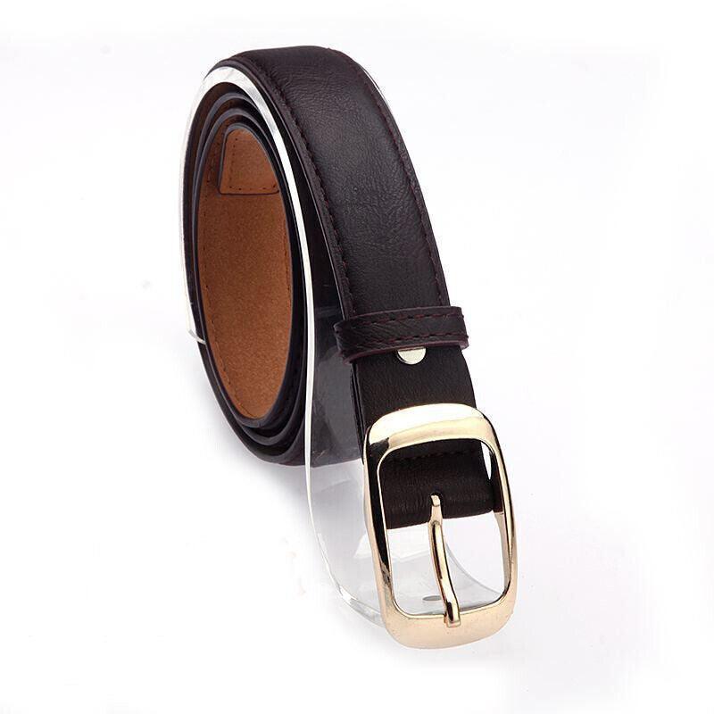 Ladies Leather Belt Classic Buckle Fashion Waist Strap for Jeans Dresses Casual - Coffee V528-BELT-COFFEE-154894