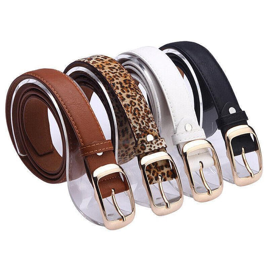 Ladies Leather Belt Classic Buckle Fashion Waist Strap for Jeans Dresses Casual - Leopard V528-BELT-LEOPARDPRINT-154895
