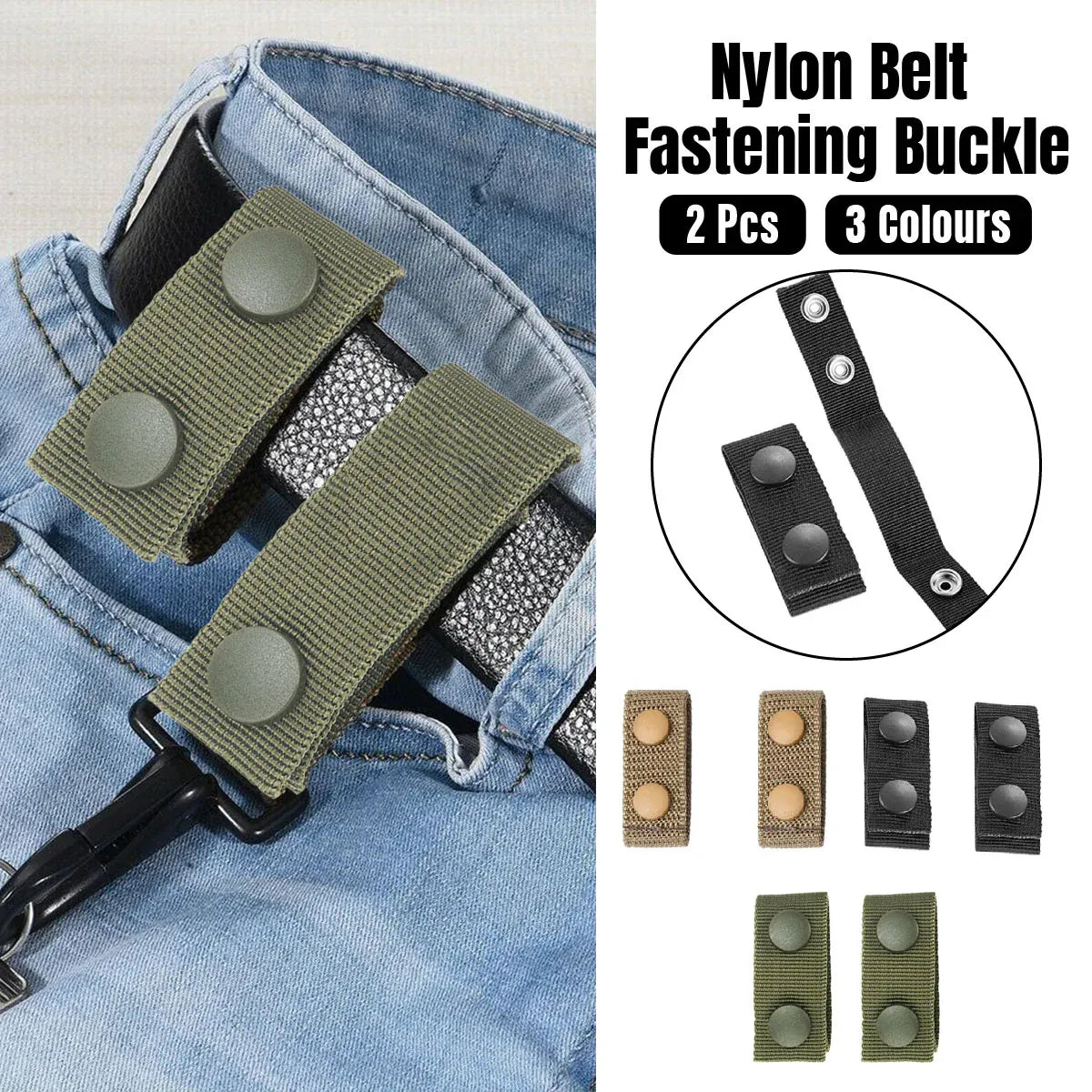 2PCS Outdoor Tactical Belt Loop Snap On Retainer Buckle Clip Holder Hiking Gear - Black V528-BELT-LOOPS-2PCS-BLACK-109976