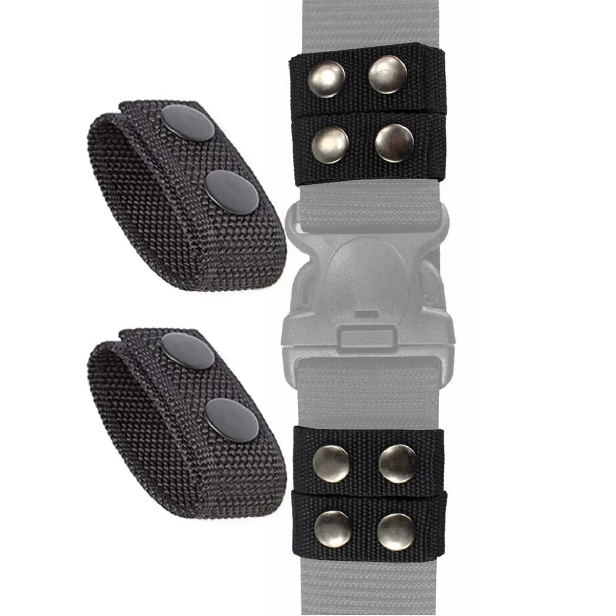 2PCS Outdoor Tactical Belt Loop Snap On Retainer Buckle Clip Holder Hiking Gear - Black V528-BELT-LOOPS-2PCS-BLACK-109976