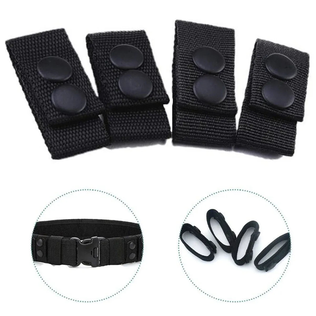 2PCS Outdoor Tactical Belt Loop Snap On Retainer Buckle Clip Holder Hiking Gear - Black V528-BELT-LOOPS-2PCS-BLACK-109976