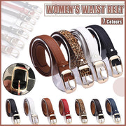 Ladies Leather Belt Classic Buckle Fashion Waist Strap for Jeans Dresses Casual - Red V528-BELT-RED-154896