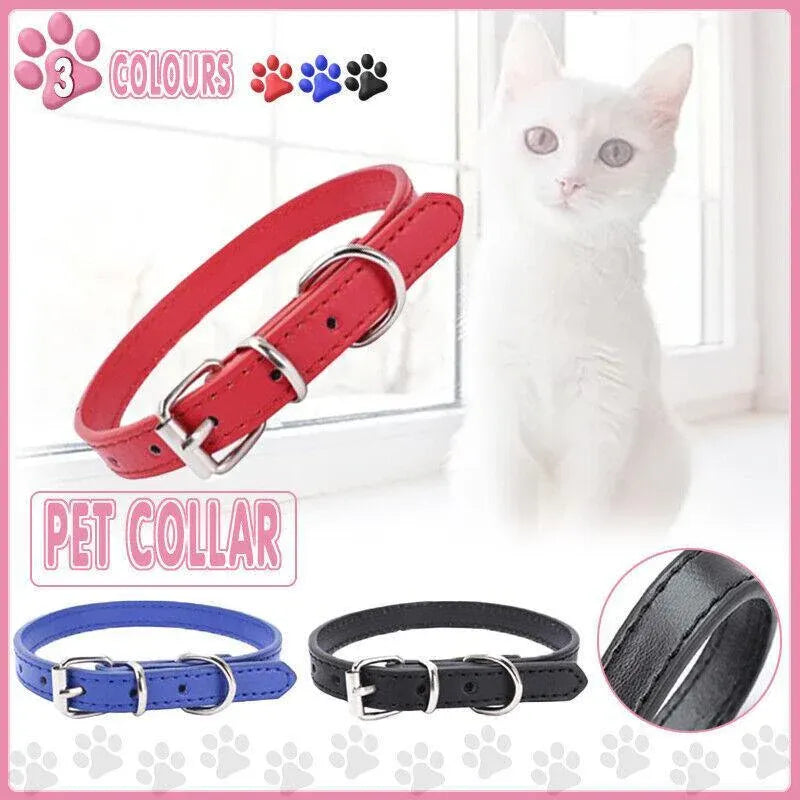 Dog Collar Pet Puppy Adjustable Neck Strap Pu Leather S - Blue V528-BELT-S-DARKBLUE-10875