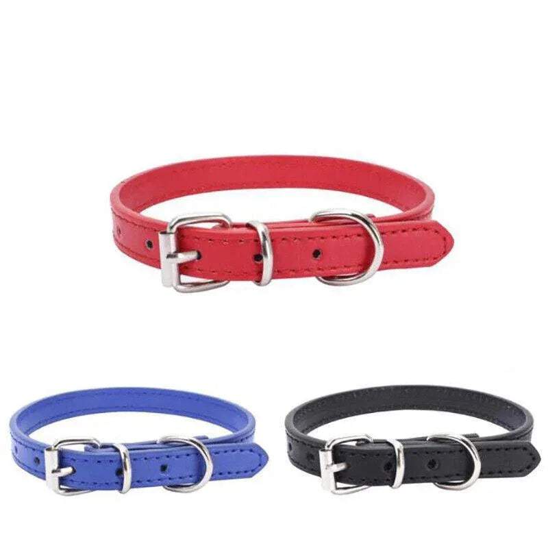 Dog Collar Pet Puppy Adjustable Neck Strap Pu Leather S - Blue V528-BELT-S-DARKBLUE-10875