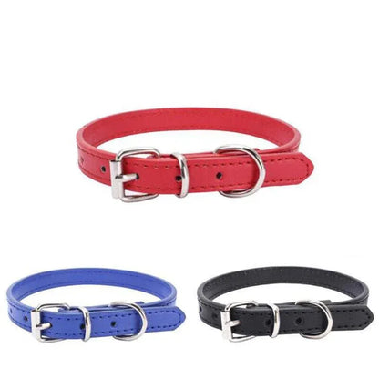 Dog Collar Pet Puppy Adjustable Neck Strap Pu Leather S - Blue V528-BELT-S-DARKBLUE-10875
