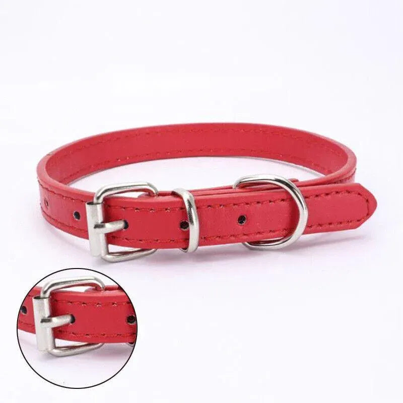 Dog Collar Pet Puppy Adjustable Neck Strap Pu Leather S - Blue V528-BELT-S-DARKBLUE-10875