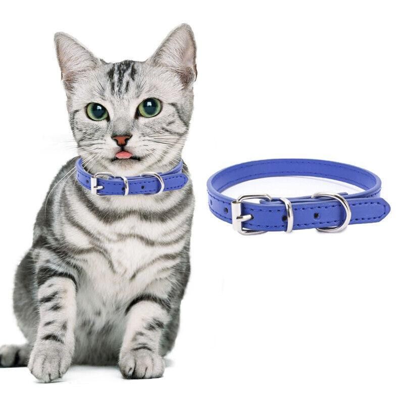 Dog Collar Pet Puppy Adjustable Neck Strap Pu Leather S - Blue V528-BELT-S-DARKBLUE-10875