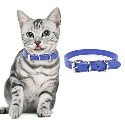 Dog Collar Pet Puppy Adjustable Neck Strap Pu Leather S - Blue V528-BELT-S-DARKBLUE-10875