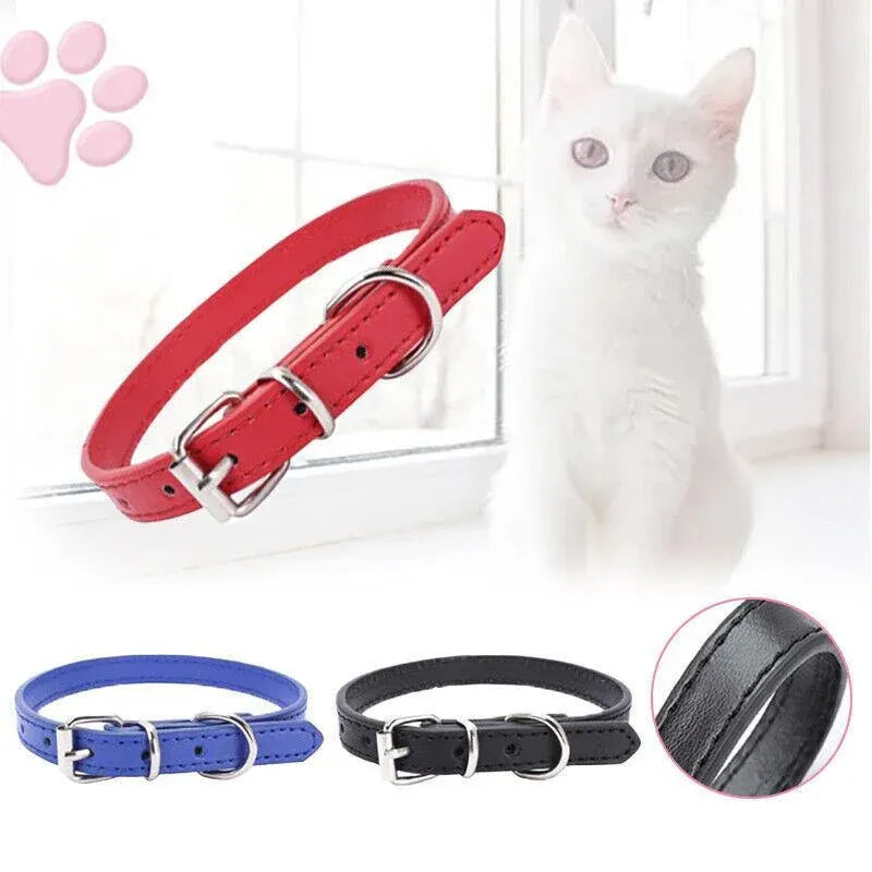 Dog Collar Pet Puppy Adjustable Neck Strap Pu Leather S - Blue V528-BELT-S-DARKBLUE-10875