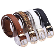 Ladies Leather Belt Classic Buckle Fashion Waist Strap for Jeans Dresses Casual - White V528-BELT-WHITE-154897