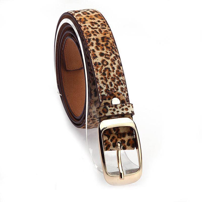 Ladies Leather Belt Classic Buckle Fashion Waist Strap for Jeans Dresses Casual - White V528-BELT-WHITE-154897