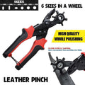 Heavy Duty Leather Hole Punch Tool with 6 Size Revolving Head for Belt and Fabric V528-BELTHOLEPUNCH-18680