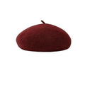 Women Ladies Beanie Wool French Beret Newsboy Hat Cap Winter Warm Hats Girls - Wine Red V528-BERET-BURGUNDY-301909