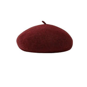 Women Ladies Beanie Wool French Beret Newsboy Hat Cap Winter Warm Hats Girls - Wine Red V528-BERET-BURGUNDY-301909