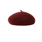 Women Ladies Beanie Wool French Beret Newsboy Hat Cap Winter Warm Hats Girls - Wine Red V528-BERET-BURGUNDY-301909