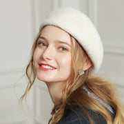 Women Ladies Beanie Wool French Beret Newsboy Hat Cap Winter Warm Hats Girls - Wine Red V528-BERET-BURGUNDY-301909