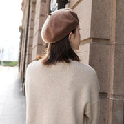 Women Ladies Beanie Wool French Beret Newsboy Hat Cap Winter Warm Hats Girls - Dark Grey V528-BERET-DARKGREY-422339