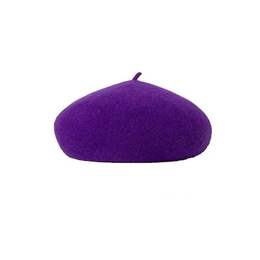 Women Ladies Beanie Wool French Beret Newsboy Hat Cap Winter Warm Hats Girls - Purple V528-BERET-DEEPPURPLE-653410