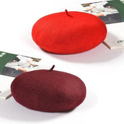 Women Ladies Beanie Wool French Beret Newsboy Hat Cap Winter Warm Hats Girls - Purple V528-BERET-DEEPPURPLE-653410