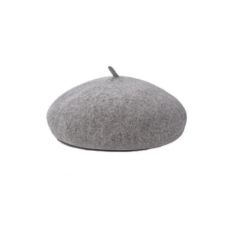 Women Ladies Beanie Wool French Beret Newsboy Hat Cap Winter Warm Hats Girls - Light Grey V528-BERET-LIGHTGREY-952088