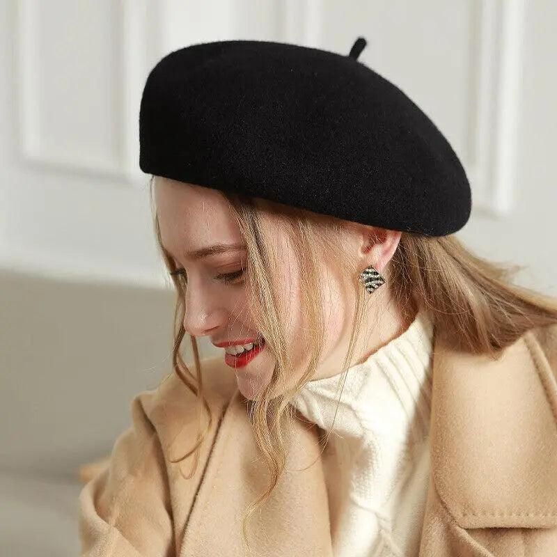 Women Ladies Beanie Wool French Beret Newsboy Hat Cap Winter Warm Hats Girls - Light Grey V528-BERET-LIGHTGREY-952088