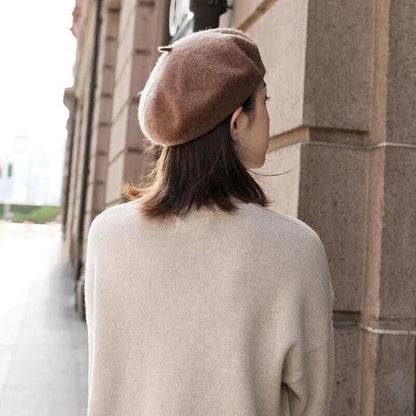 Women Ladies Beanie Wool French Beret Newsboy Hat Cap Winter Warm Hats Girls - Red V528-BERET-RED-139651