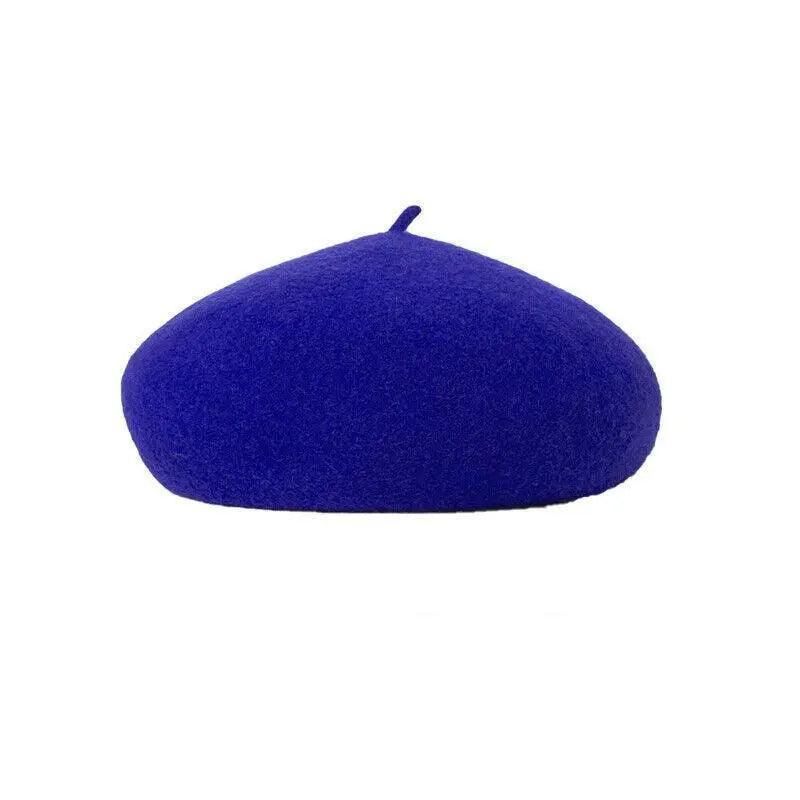 Women Ladies Beanie Wool French Beret Newsboy Hat Cap Winter Warm Hats Girls - Borland V528-BERET-ROYALBLUE-900333