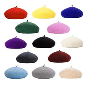 Women Ladies Beanie Wool French Beret Newsboy Hat Cap Winter Warm Hats Girls - Yellow V528-BERET-YELLOW-522267