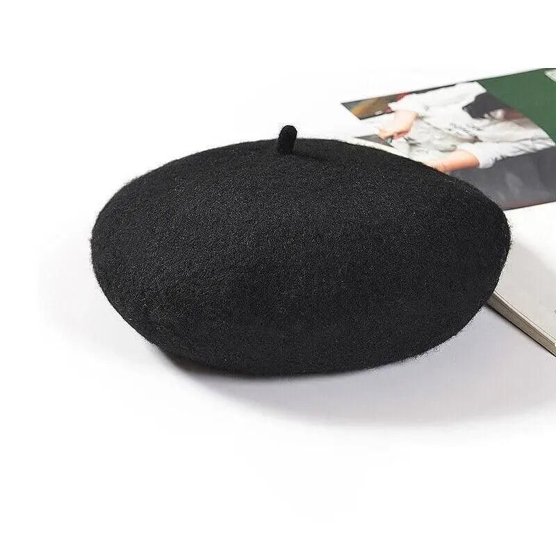 Women Ladies Beanie Wool French Beret Newsboy Hat Cap Winter Warm Hats Girls - Yellow V528-BERET-YELLOW-522267