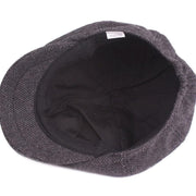 8 Panels Newsboy Flat Cap Peaky Blinders Baker Golf Driving Boy Mens Beret Hat - Dark Grey V528-BERETHAT-BLACKDARKGREY-224576