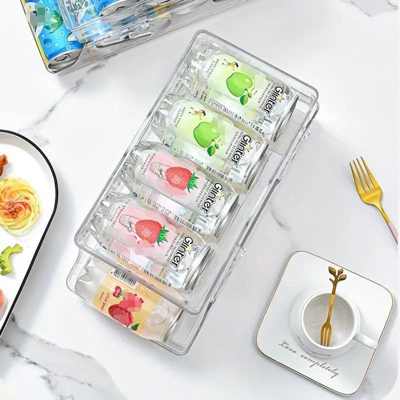 Double Tier Drinks Organiser Drawer Shelf Storage Rack Beverage Dispenser Holder V528-BEVERAGE-975900