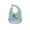 Silicone Waterproof Feeding Bib Apron with Pouch Easy to Clean Smock for Mealtime Use - Dinosaur V528-BIB-DINOSAUR-584767