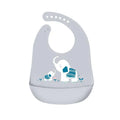 Silicone Waterproof Feeding Bib Apron with Pouch Easy to Clean Smock for Mealtime Use - Elephant V528-BIB-ELEPHANT-345970