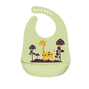 Silicone Waterproof Feeding Bib Apron with Pouch Easy to Clean Smock for Mealtime Use - Purple Swan V528-BIB-PURPLESWAN-555408