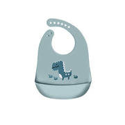 Silicone Waterproof Feeding Bib Apron with Pouch Easy to Clean Smock for Mealtime Use - Purple Swan V528-BIB-PURPLESWAN-555408
